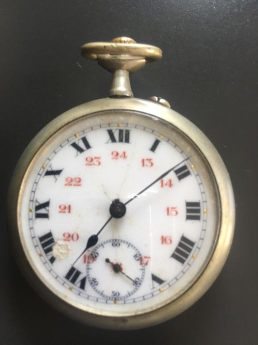 Ispravni stari džepni sat fi 47 mm od argentana (novo srebro),