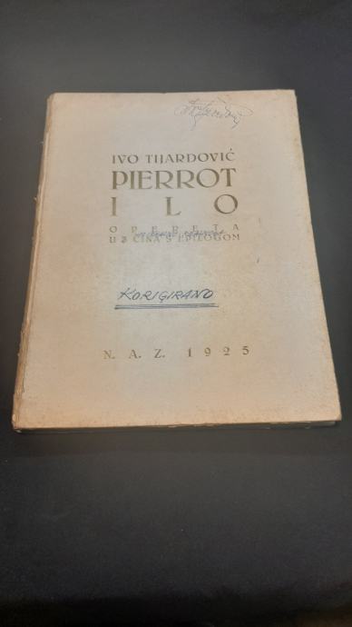 Ivo Tijardović-rukopis,ispravak operete iz 1925. godine