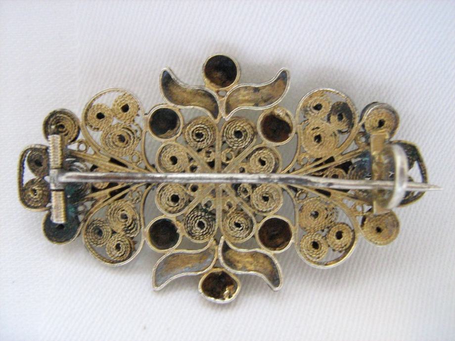Antique filigree silver brooch /Broš igla Dalmacija/HRV.TRAD.NAKIT