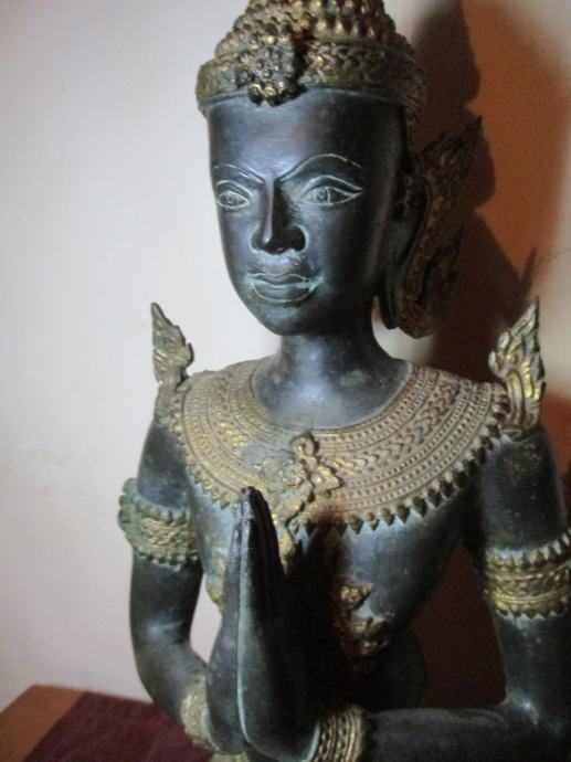 Tajland, Bodhisattva, Namaskara mudra, skulptura bronca, visina 46 cm,