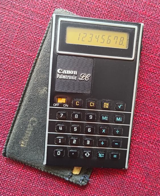 Vintage 1978 calculator Canon Palmtronic LC-5 Crni