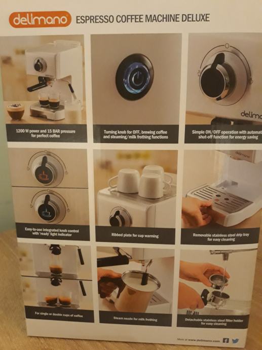 APARAT ZA KAVU ESPRESSO COFFEE MACHINE DELUXE, DELIMANO