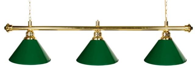 Bilijarska lampa sa 3 sjenila London mesing / zelena