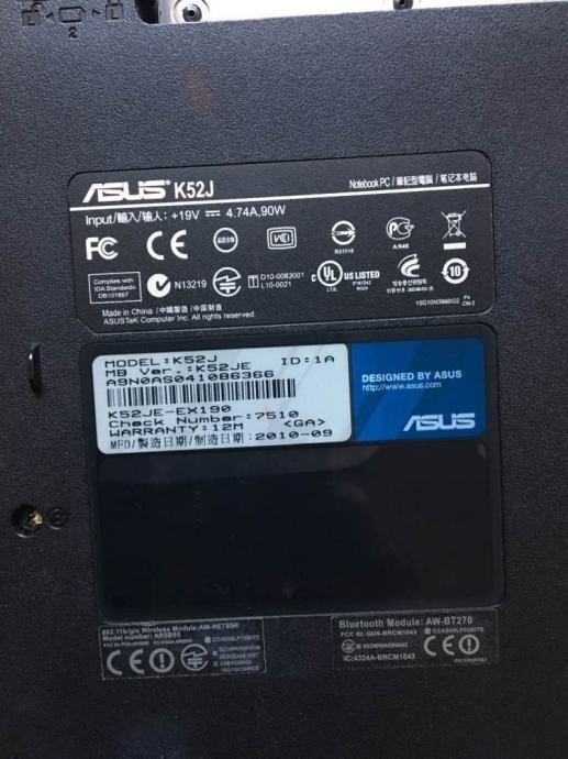 Asus k52j аккумулятор