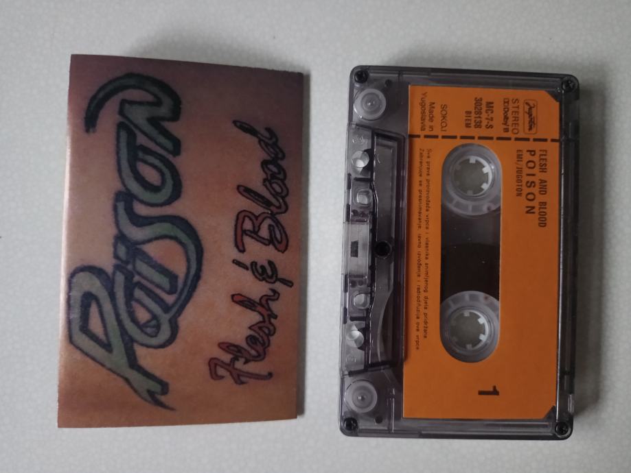 Poison ‎– Flesh & Blood, glazbena kaseta, Jugoton 1990.