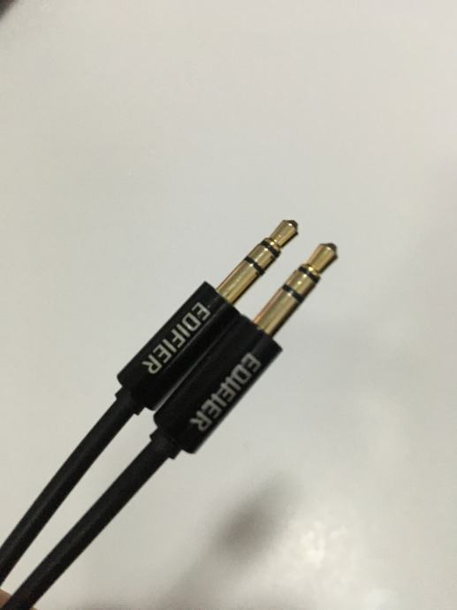 Audio AUX kabel, 3.5mm, muški/muški konektori, crni ,1300mm + 500 mm
