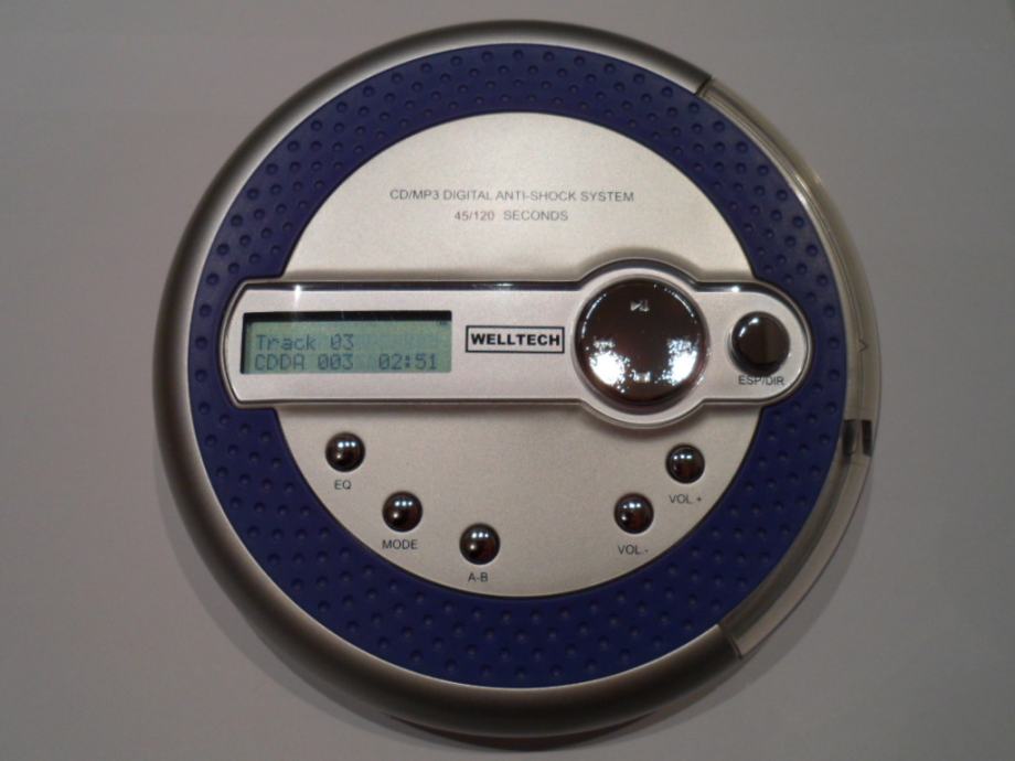 WELLTECH CD MP3 WMA Discman, radi ali preskače dok svira
