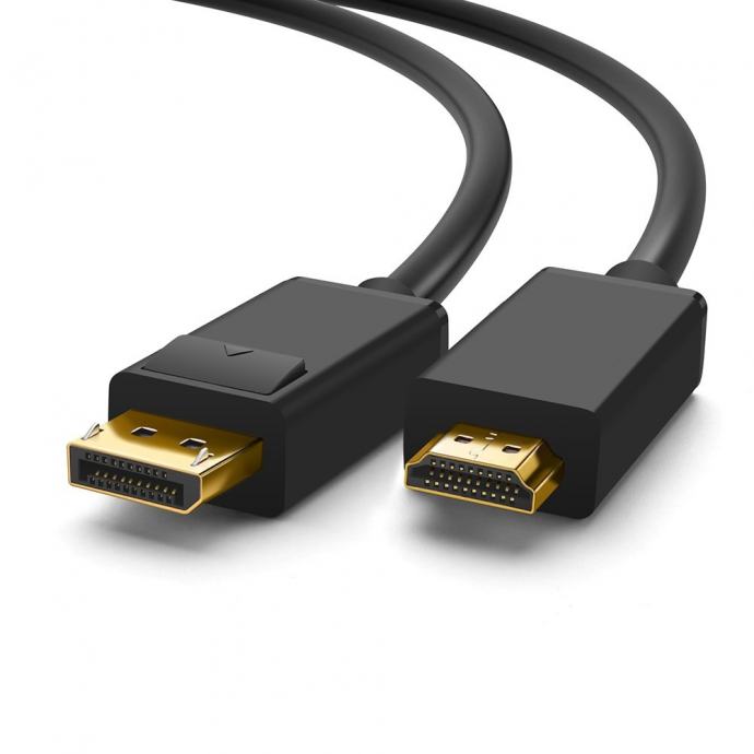 Optimus konverter kabel DP na HDMI, muški/muški, 1.8m, crni