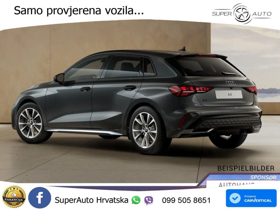 Audi A3 35 TFSI (150 KS) S line LED+GR SJED+ACC, fotografija 3