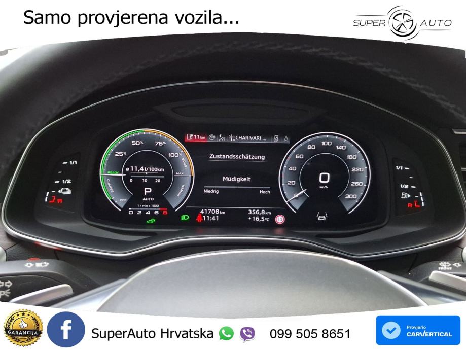 Audi A6 50 TFSIe (299 KS) quattro ultra S tronic S line LED+GR SJED+AC, fotografija 12