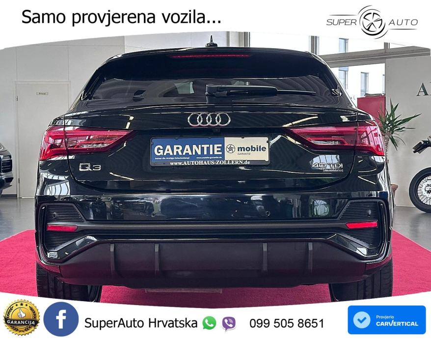 Audi Q3 Sportback 40 TDI (200 KS) quattro S tronic S line LED+GR SJED+, fotografija 5