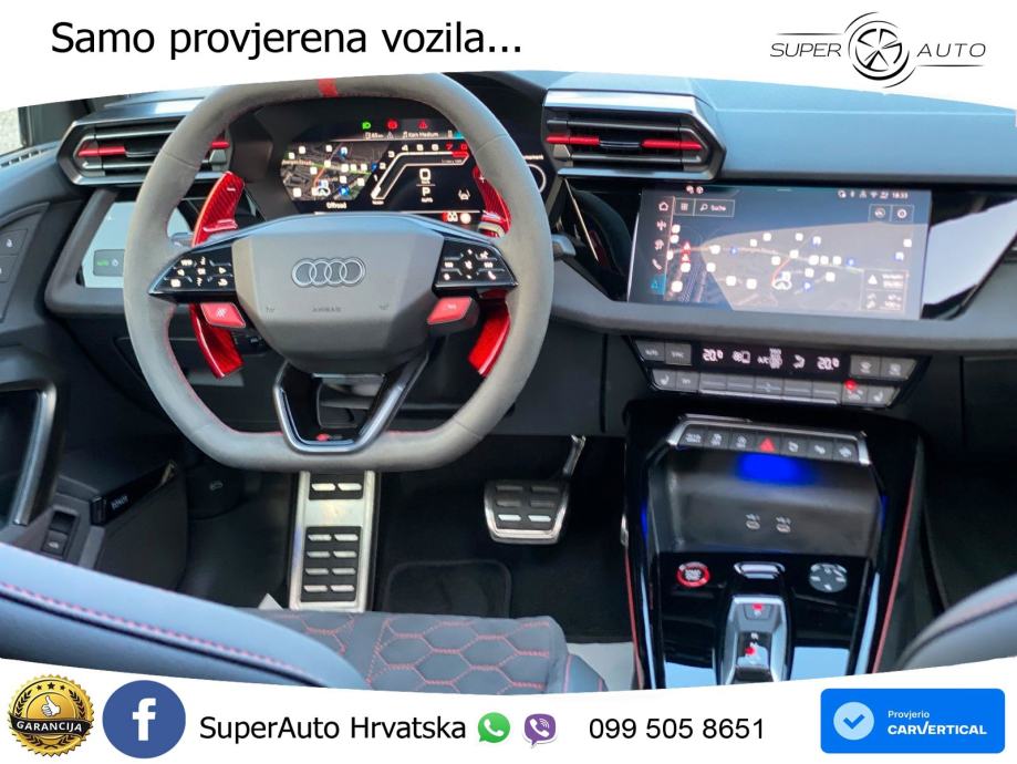 Audi RS3 Sedan 2.5 TFSI (400 KS) quattro S tronic LED+GR SJED+ACC, fotografija 14
