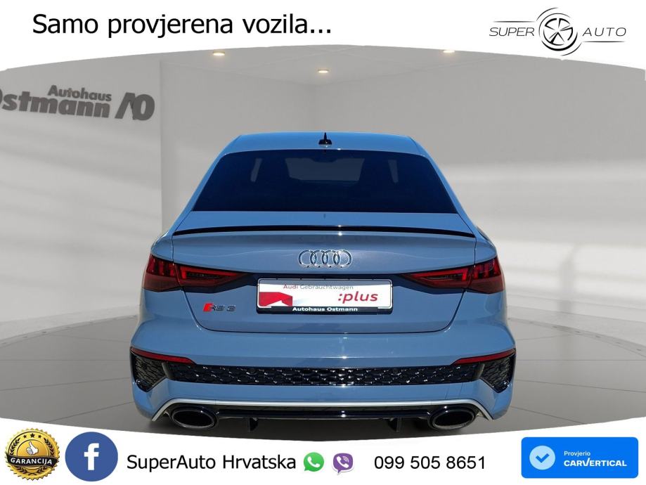 Audi RS3 Sedan 2.5 TFSI (400 KS) quattro S tronic LED+GR SJED+ACC, fotografija 17