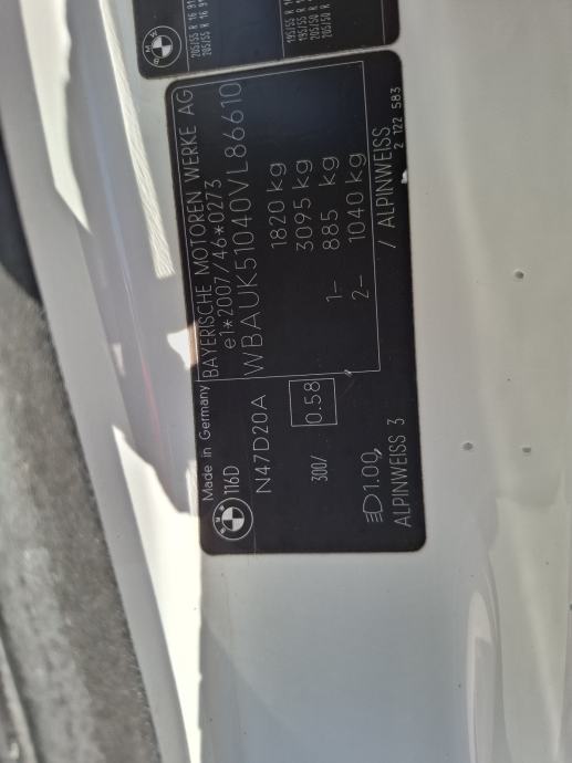 BMW serija 1 116d, fotografija 13