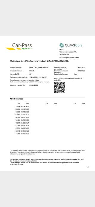 BMW serija 2 Gran Tourer 216d, 10/2022. servisna povjest komplet u BMW, fotografija 11