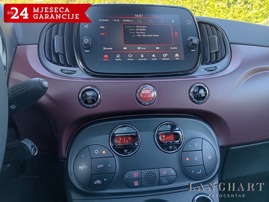 Fiat 500 1,2 8V, Dolcevita, Panorama-krov,Reg.do 09/2027, fotografija 19