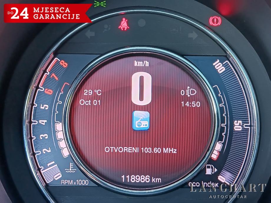 Fiat 500 1,2 8V, Dolcevita, Panorama-krov,Reg.do 09/2027, fotografija 11