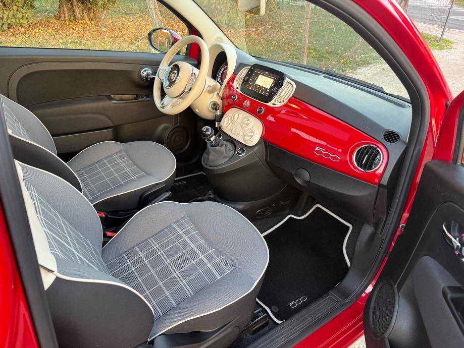 FIAT 500 1.2 8V-V+M SERVIS-LED-PANO-CARPLAY-NEMA 5%, fotografija 13
