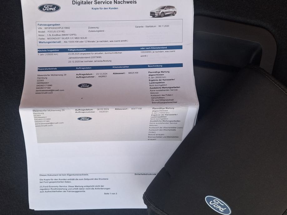 Ford Focus Karavan 1,5 EcoBlue ,LED svjetla,Kamera,servisna 126 tkm, fotografija 16