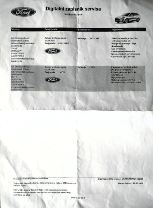 Ford Focus Turnier 1,5 TDCi TITANIUM, stvarni km, servisna, reg.07/27., fotografija 16