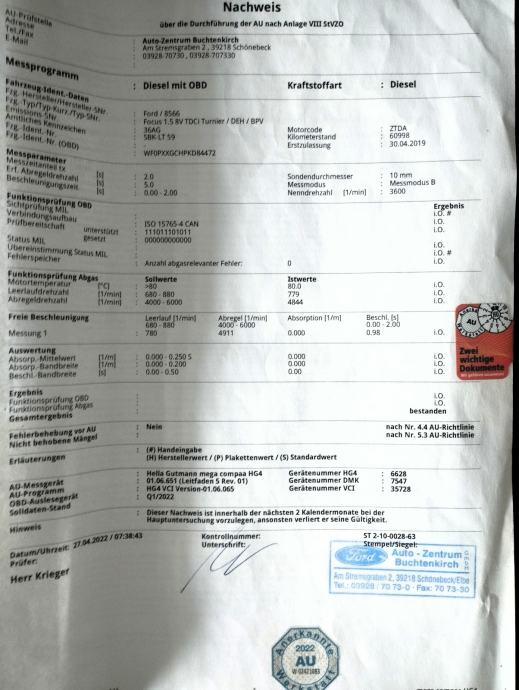 Ford Focus Turnier 1,5 TDCi TITANIUM, stvarni km, servisna, reg.07/27., fotografija 18