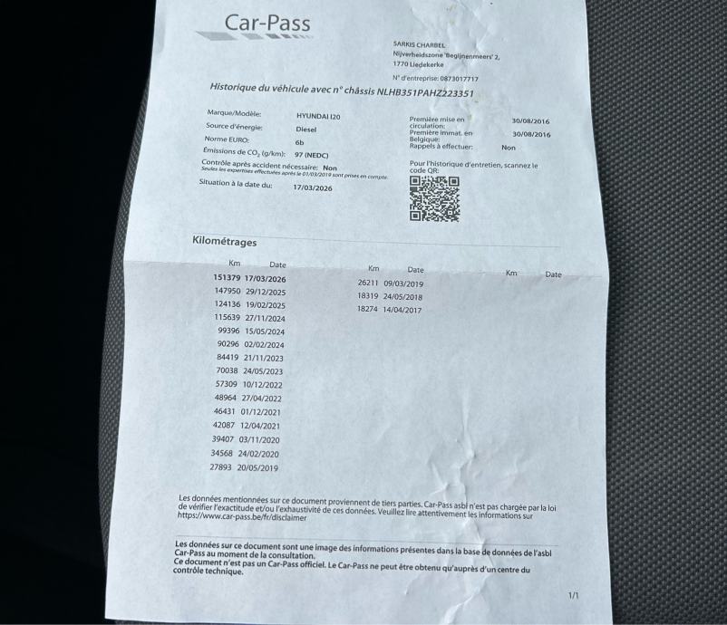Hyundai i20 1,1 CRDi 2016.,SERVISNA, CAR-PASS, PARK SENZ.,KLIMA, LED, fotografija 17