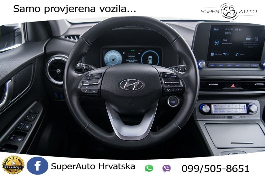 Hyundai Kona Elektro 39,2 KWh 136 KS, CARPLAY+ANDROID+KAMERA, 2021 god.