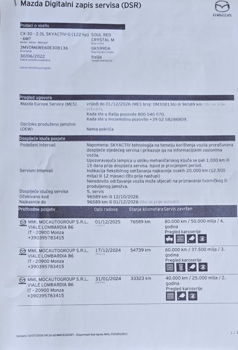 Mazda CX-30 G122 Homura,kamera,head-up, gr sjedala...Leasing 246€, fotografija 19