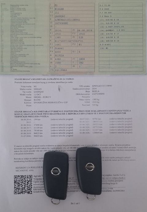 Nissan Qashqai 1.5 dci 121.000 km HR VOZILO OVL. SERVISNA reg 08/27, fotografija 20
