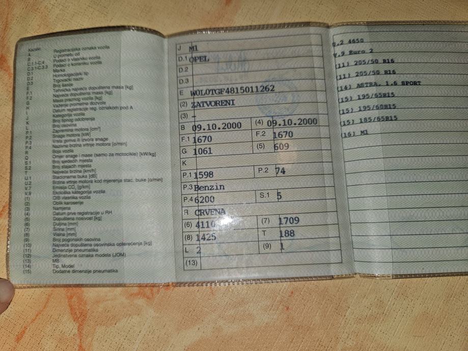 Opel Astra G 1,6 16V Sport, registrirana do 10/2027, fotografija 11