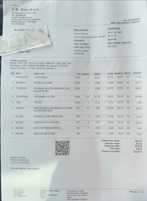 Opel Vivaro 2019/179000 km-nije uvoz-U Solinu-15.500e, fotografija 13