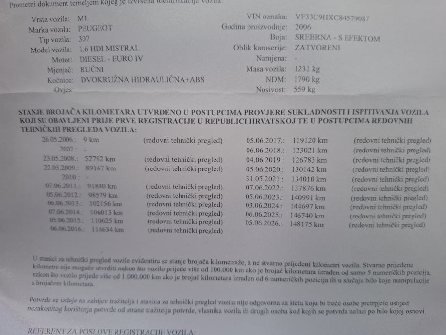 Peugeot 307 1.6 HDI,90 KS, SAMO 149000 KM, POTVRDA O KM, VRHUNSKI !, fotografija 2