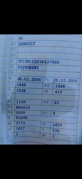 Renault Clio Storia 1,2 8v 43 kw, 2006.g., 165000 km, fotografija 15