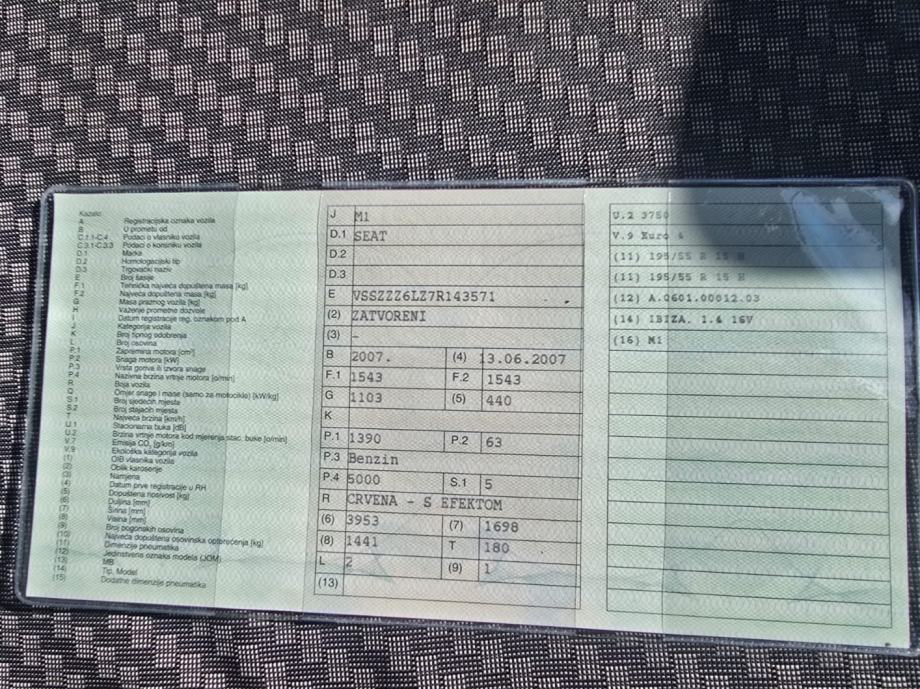 Seat Ibiza 1,4 16V 2007 god 190000 km Odlično stanje reg 6/2027, fotografija 17