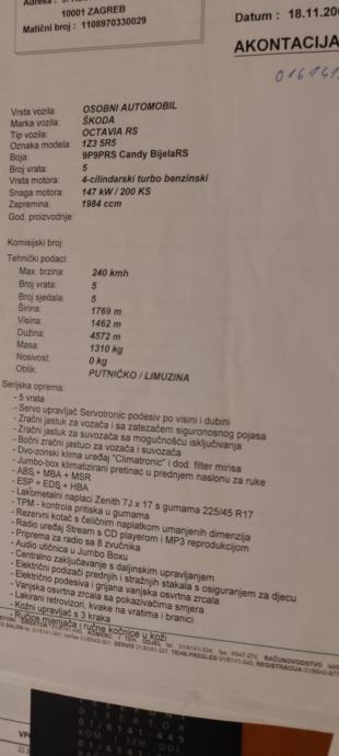 Škoda Octavia 2,0 TFSI, fotografija 20