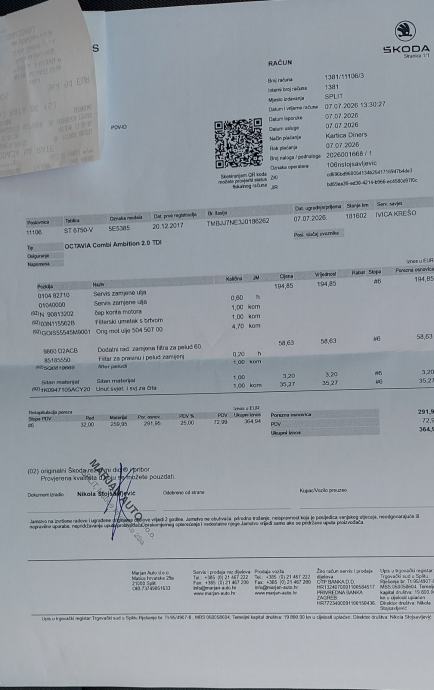 Škoda Octavia Combi 2,0 TDI, fotografija 8