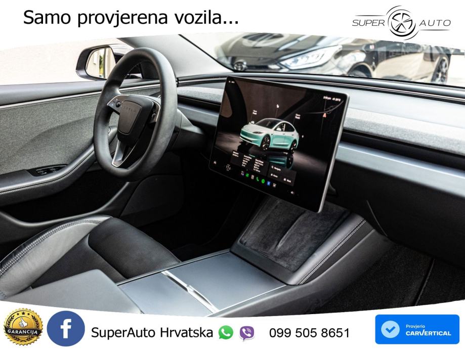 Tesla Model 3 Highland Premium 283 KS, PANO+360+ACC+GR SJED+VIRT+LANE, fotografija 14