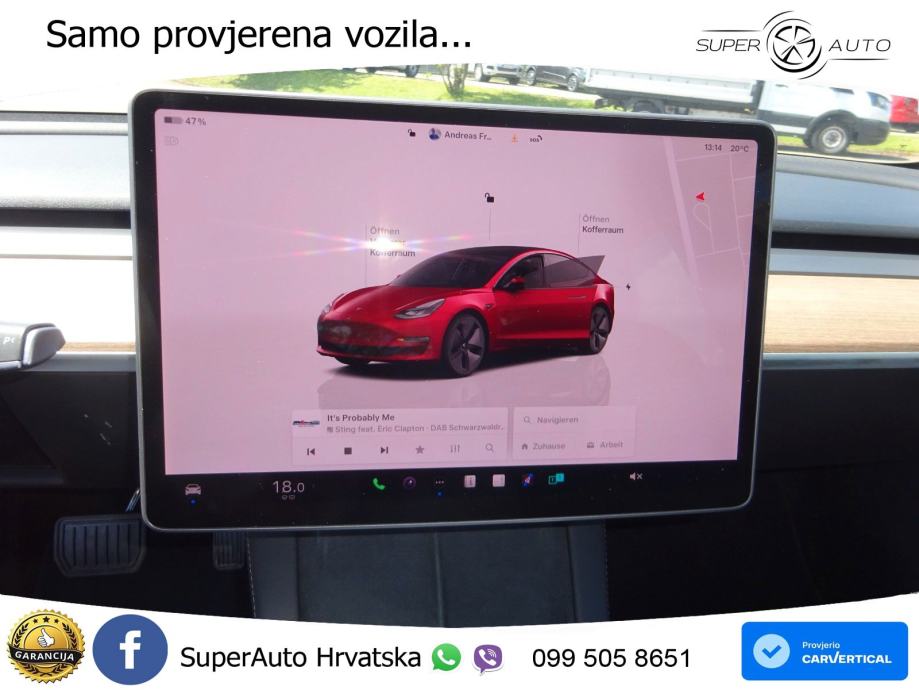 Tesla Model 3 Long Range Dual AWD 351 KS, PANO+360+ACC+GR SJED+KEY+VIR, fotografija 10