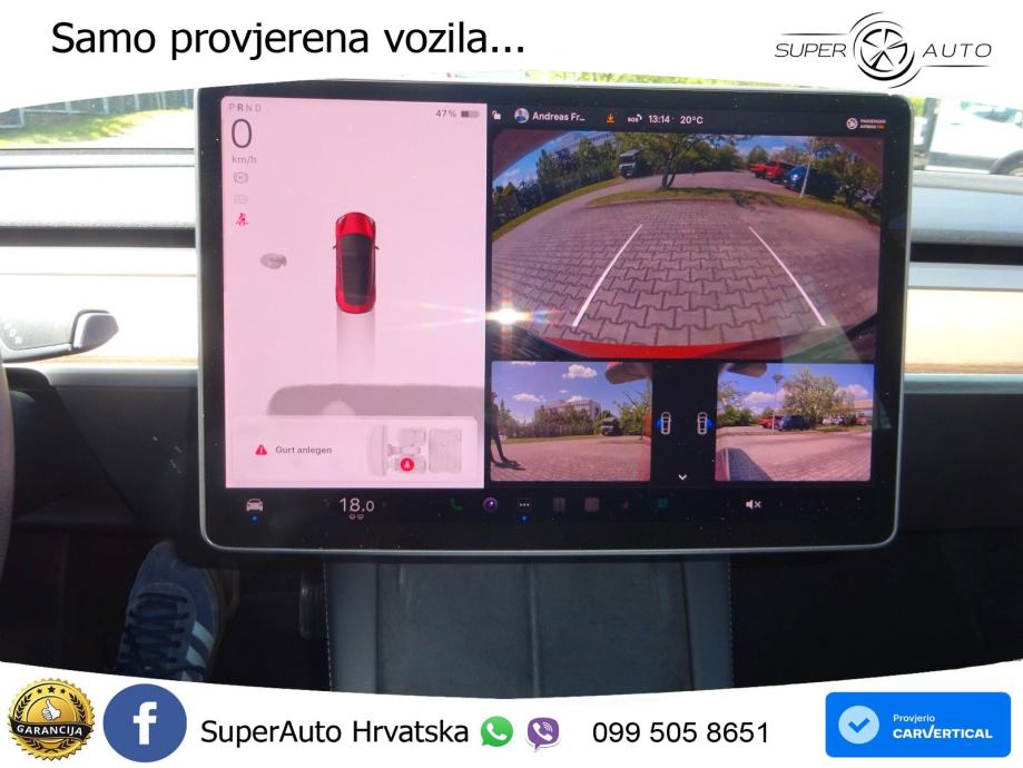Tesla Model 3 Long Range Dual AWD 351 KS, PANO+360+ACC+GR SJED+KEY+VIR, fotografija 13