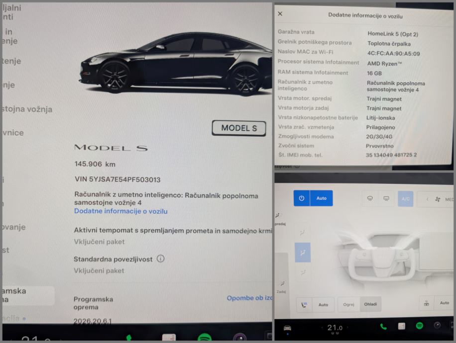 Tesla Model S Long Range AWD HW4|Yoke|21-col|Kljuka, fotografija 16