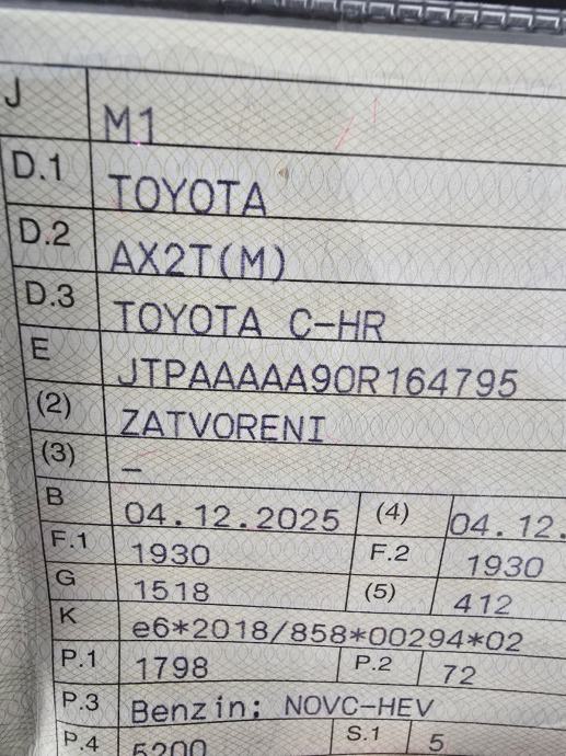 Toyota C-HR 1,8 automatik, fotografija 5