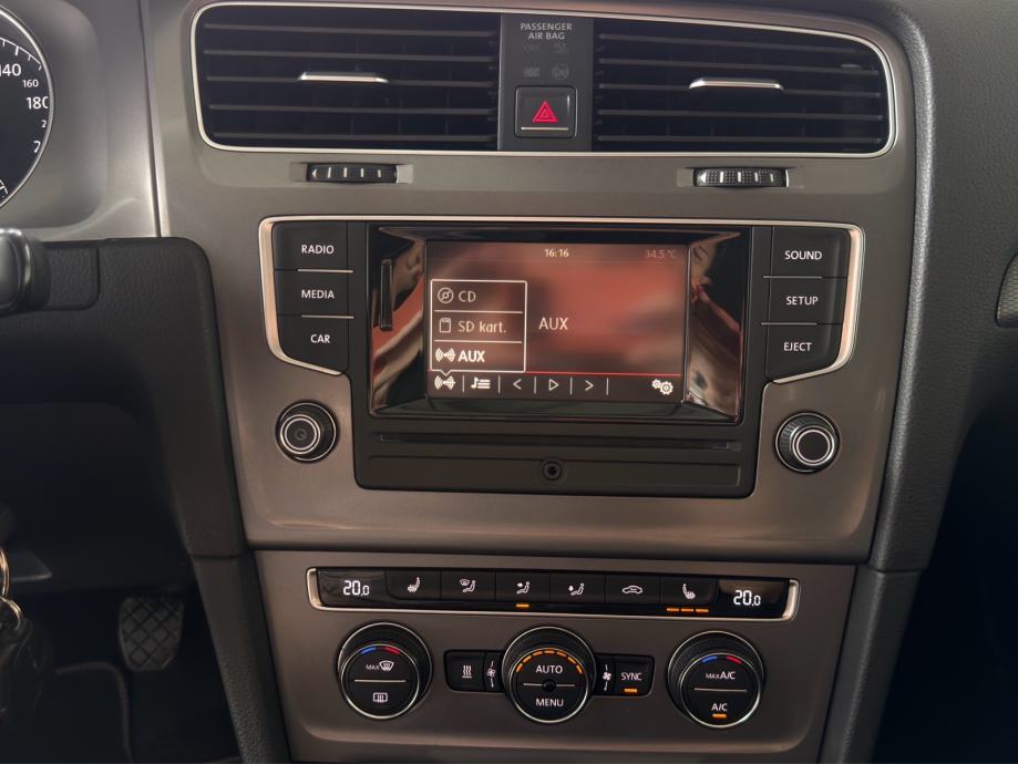 VW Golf 7 1,6 TDI BMT LOUNGE ALU WEBASTO PDC EL. PAKET GARANCIJA, fotografija 19