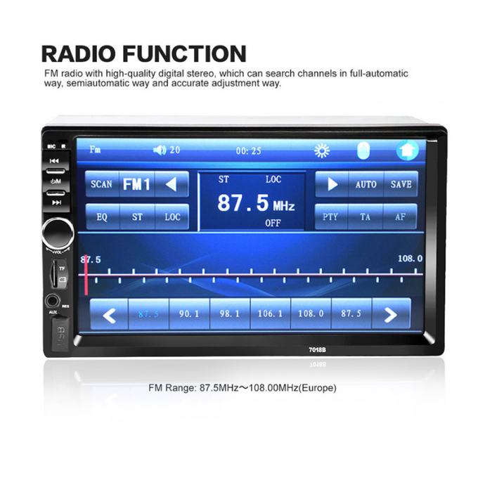 Auto radio AUX MP5, USB,SD kart,Bluetooth 7 Inča LCD