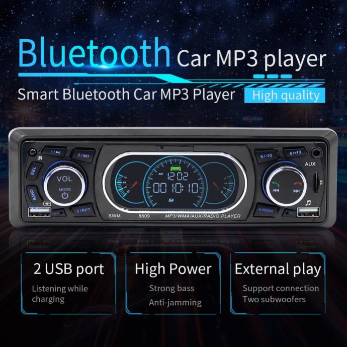 Auto radio MP3 player + Bluetooth SWM 8809