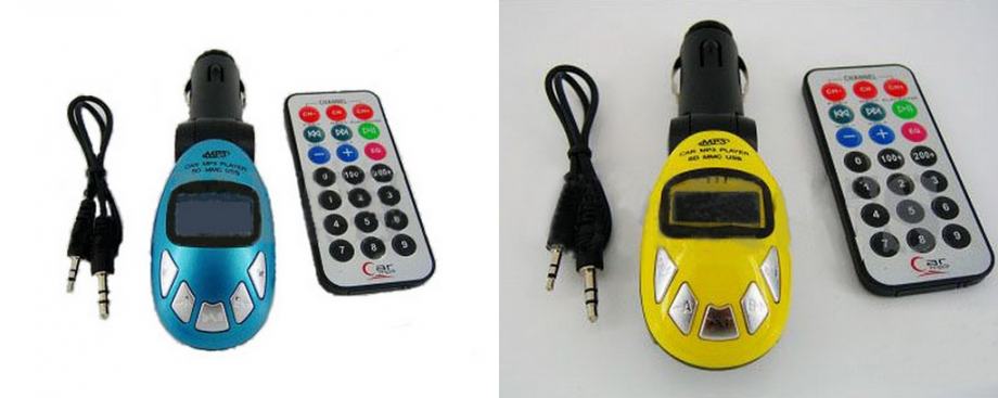 MP3 player FM transmitter USB micro SD Linein plavi ili žuti