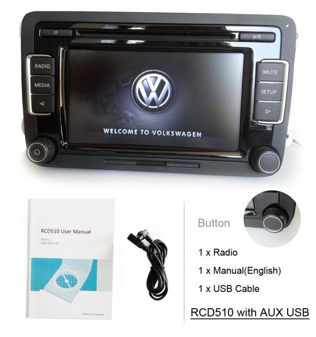 RCD 510 VW autoradio CD MP3 player,usb,sd card