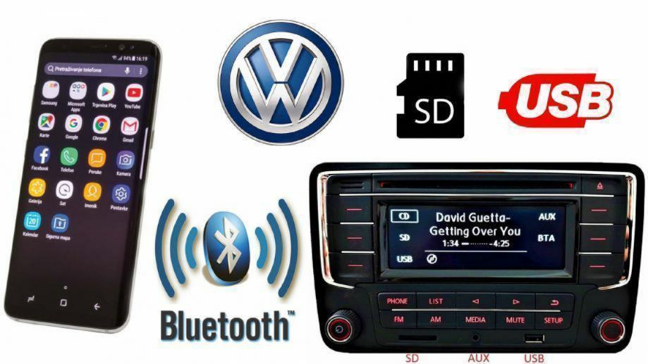 VW radio - ORIGINAL - Bluetooth razgovor, USB, Golf,Polo,Caddy,Passat