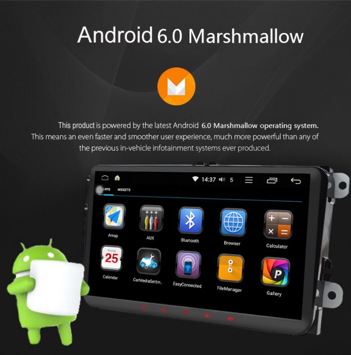 2 DIN Android 6.0 Golf 5 6 ORIGINAL NAVIGACIJA GPS
