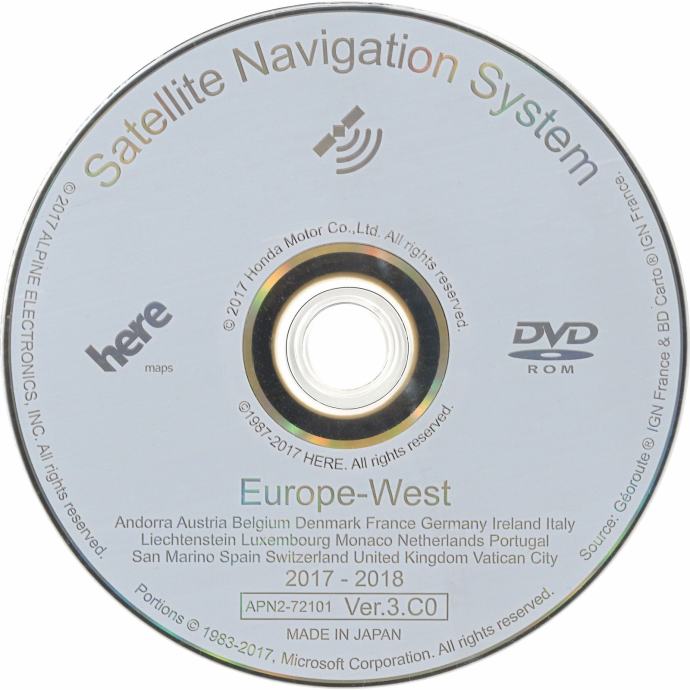 NAJNOVIJA!!! Honda DVD navigacija V.3.C0 Hrvatska i Europa
