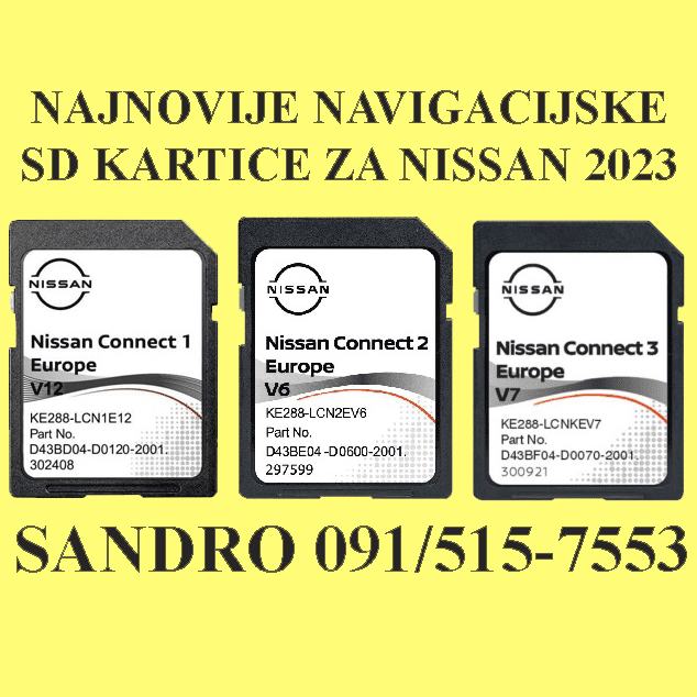NAJNOVIJA NISSAN SD KARTICA CONNECT 1, 2, 3  MAPE 2023